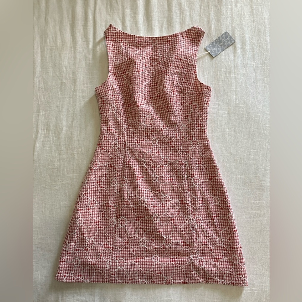 Red and White Sheath Dress